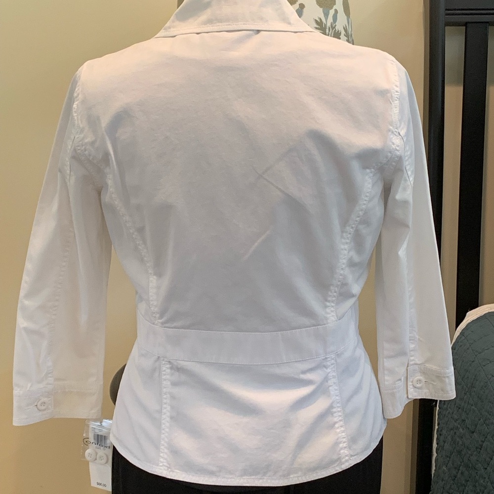 Context White Cropped Button Utility Jacket - image 4